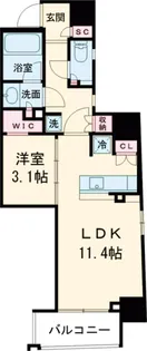 クレストコート清澄庭園【13階】の間取り