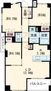 BRILLIA中野【4階】の間取り