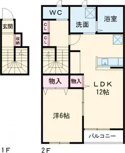 パークハイム中一の沢【2階】の間取り