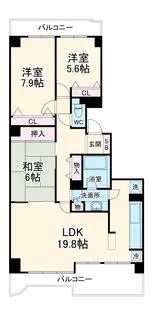 パークフィールドみさとテラ・ウエスト五街区一号館【2階】の間取り