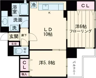 ライオンズステーションプラザ千歳烏山【707号室】の間取り