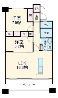 八田マンション【707号室】の間取り