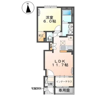 (仮)朝倉町新築アパート【1階】の間取り