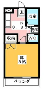 プレシオⅠ・Ⅱ【1-102号室】の間取り