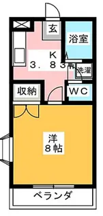プレシオⅠ・Ⅱ【1-203号室】の間取り