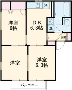 プライムハウス【101号室】の間取り