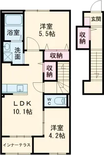 リントゥコト【202号室】の間取り