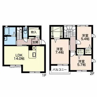 グランドメゾン錦町【102号室】の間取り