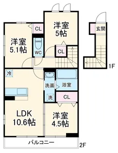 エクラン ウルー湘南N【203号室】の間取り