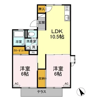 グリーンハイツ【01010号室】の間取り