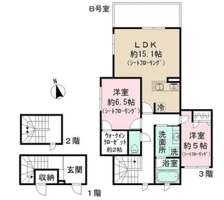 リバーサイドO.M【B号室】の間取り