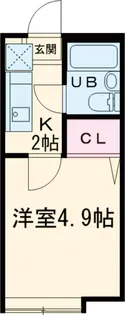 プラム梅島B【103号室】の間取り