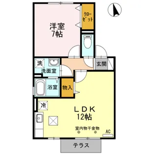ドエルコート里吉A【102号室】の間取り
