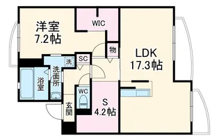 ドミール半僧坊【401号室】の間取り
