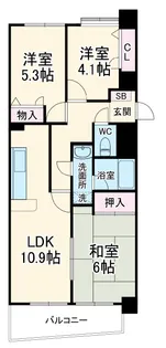 ニューライフ浜松Ⅱ壱番館【5階】の間取り