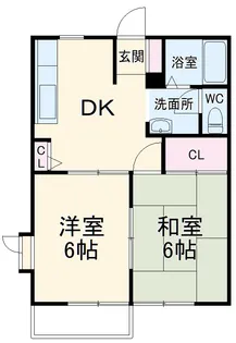若竹ハイツA【1階】の間取り
