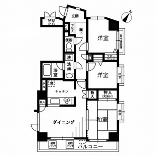 ライオンズマンション千葉駅南【4階】の間取り