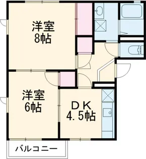 グランドール山王B【202号室】の間取り