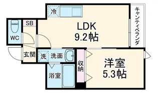 ヘーベルフラット登戸【2階】の間取り