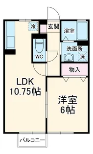 SHARES・k【101号室】の間取り