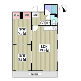 曙町パレス【2階】の間取り