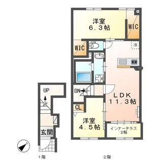 清水区船原アパート【202号室】の間取り