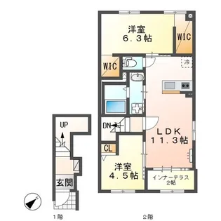清水区船原アパート【203号室】の間取り