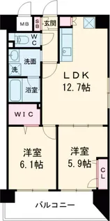 アトラスアルファーノ箱崎【704号室】の間取り