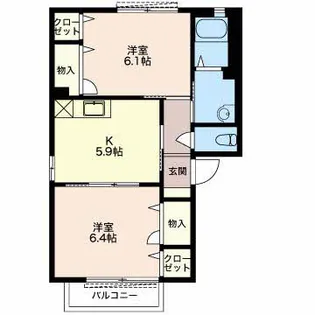 大ヤブ【203号室】の間取り
