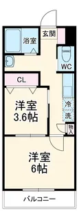 アベニュー新町【101号室】の間取り
