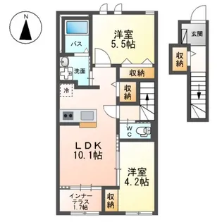 ヴァーチュアス Ⅱ【2階】の間取り