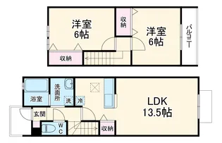 ウィステリア新松戸 A棟【102号室】の間取り