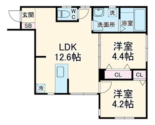 シュペリュール【1階】の間取り