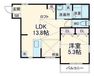 シュペリュール【2階】の間取り