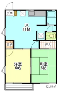 ハタノコーポ長房A【205号室】の間取り
