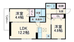 セレスティア六町Ⅳ【1階】の間取り