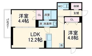 セレスティア六町Ⅳ【3階】の間取り