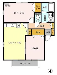 エクセルステージ壱番館【2階】の間取り
