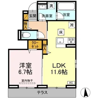 リッシュセゾン E【1階】の間取り