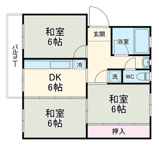 粟生第二住宅3号棟【303号室】の間取り