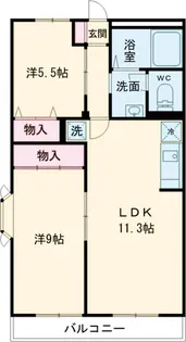 グリーンパールA・B【2階】の間取り