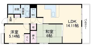 グランパス曽根【5階】の間取り