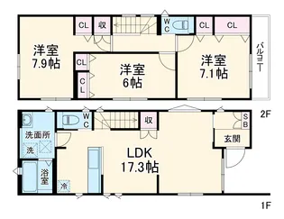 Kolet稲毛六方町【1号室】の間取り