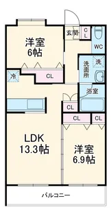 エクセレント室田【1階】の間取り