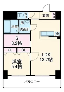 アプリーレ中之島【9階】の間取り