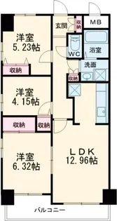 コンポステラ飯塚【6階】の間取り