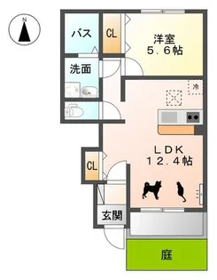 セントフィールド天神【1階】の間取り