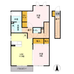 ルーナ・プレーナ B【2階】の間取り