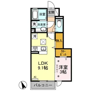 KOGAーKEYAKI ALLEYCLE A【2階】の間取り