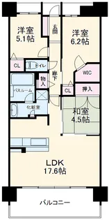 カルティア刈谷松坂【14F号室】の間取り